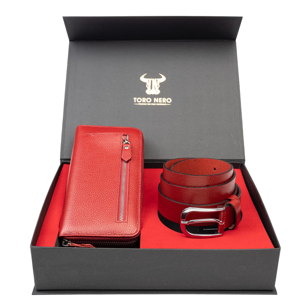 set-cadou-portofel-curea-femei-piele-naturala-rosu-Arya-Middle