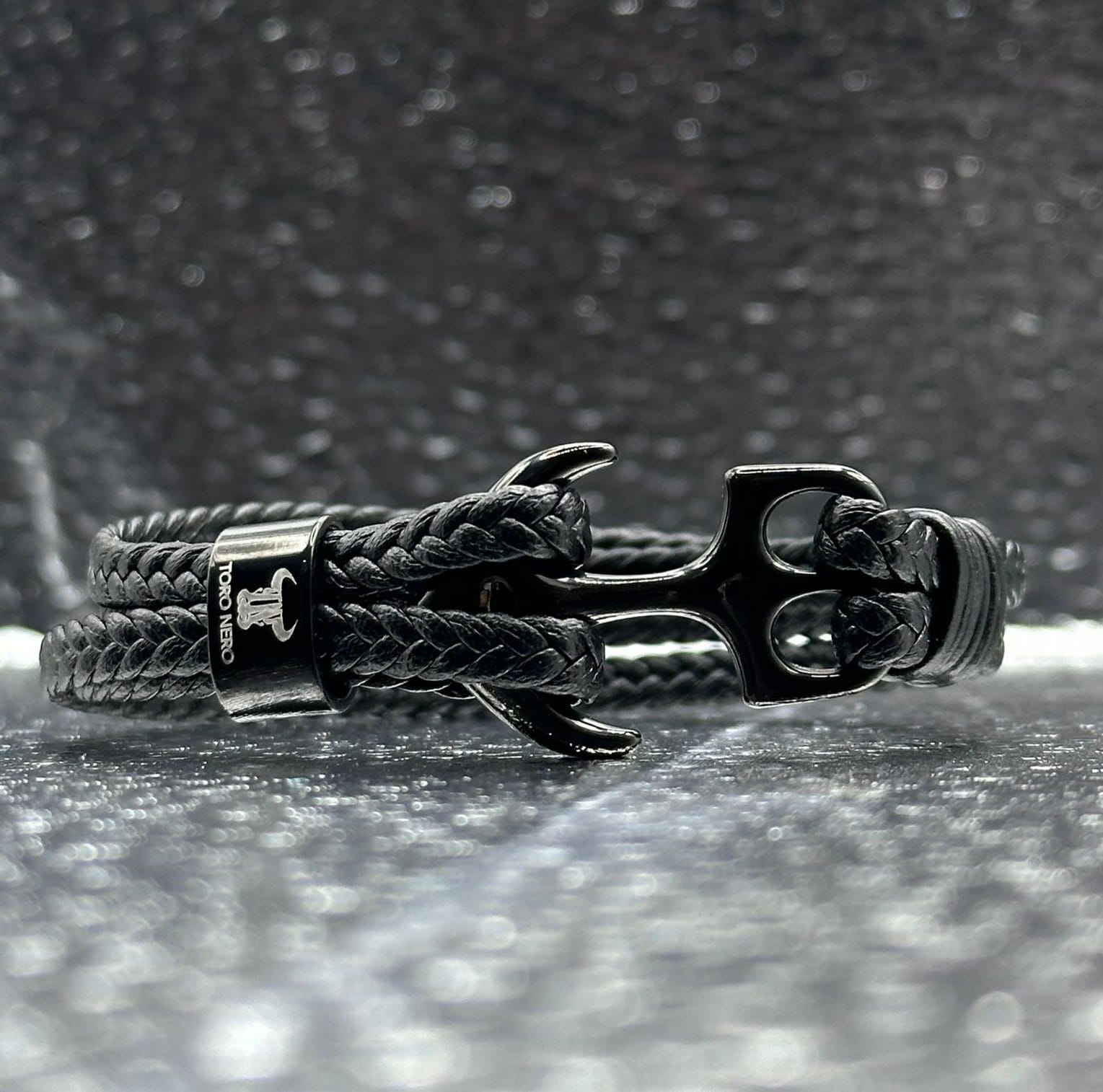 Bratara-barbati-piele-naturala-negru-Ancora1-1-1