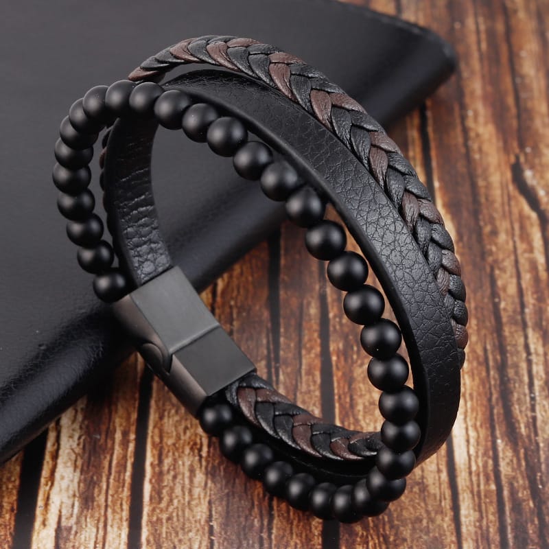 Bratara-barbati-piele-naturala-negru-maro-Colin