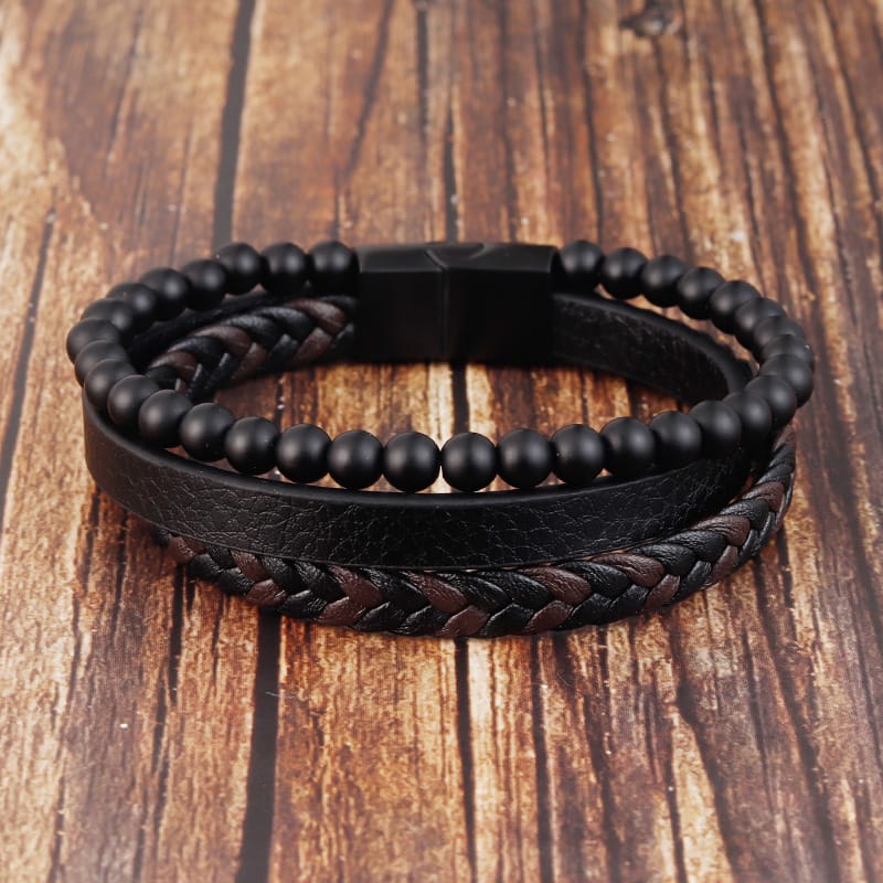 Bratara-barbati-piele-naturala-negru-maro-Colin1
