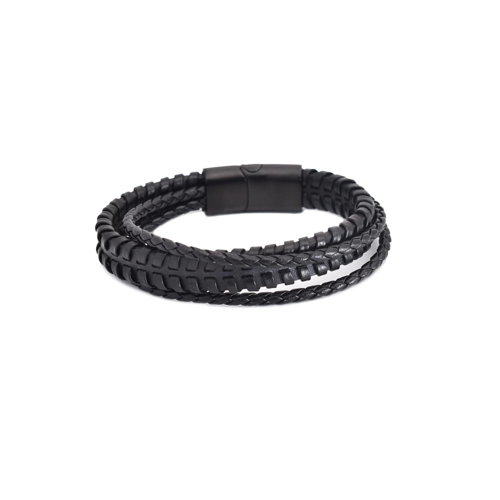 Bratara-barbati-piele-naturala-negru-Braided