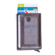 Portacarte da uomo in pelle naturale nero-marrone Contractor, protezione RFID