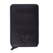 Portacarte uomo in vera pelle nera Master Slide, protezione RFID