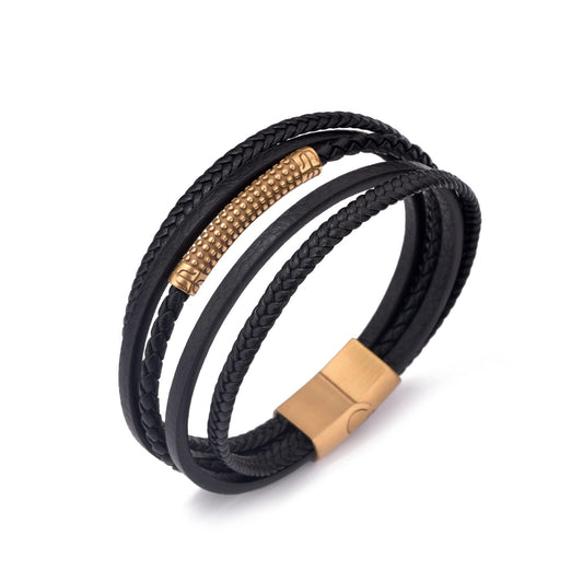 bratara-barbati-piele-naturala-negru-auriu-Liam.jpg