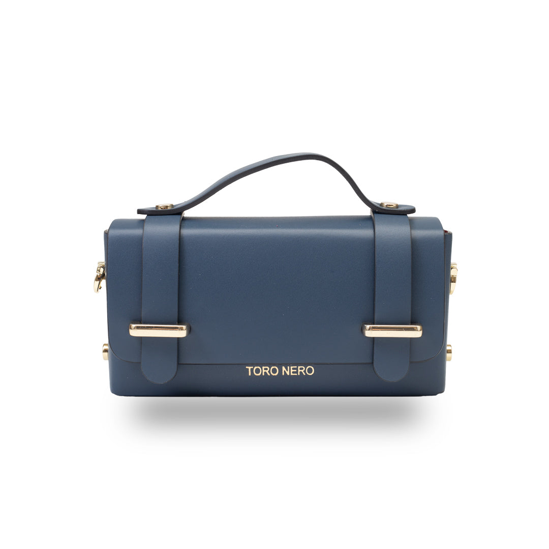 Bolso de mujer de piel natural azul marino Natalia