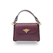 Damenhandtasche aus echtem Leder Bordeaux Iris