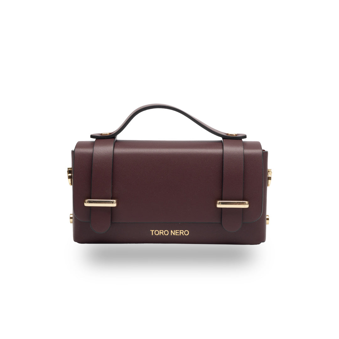 Bolso de mujer de piel natural burdeos Natalia