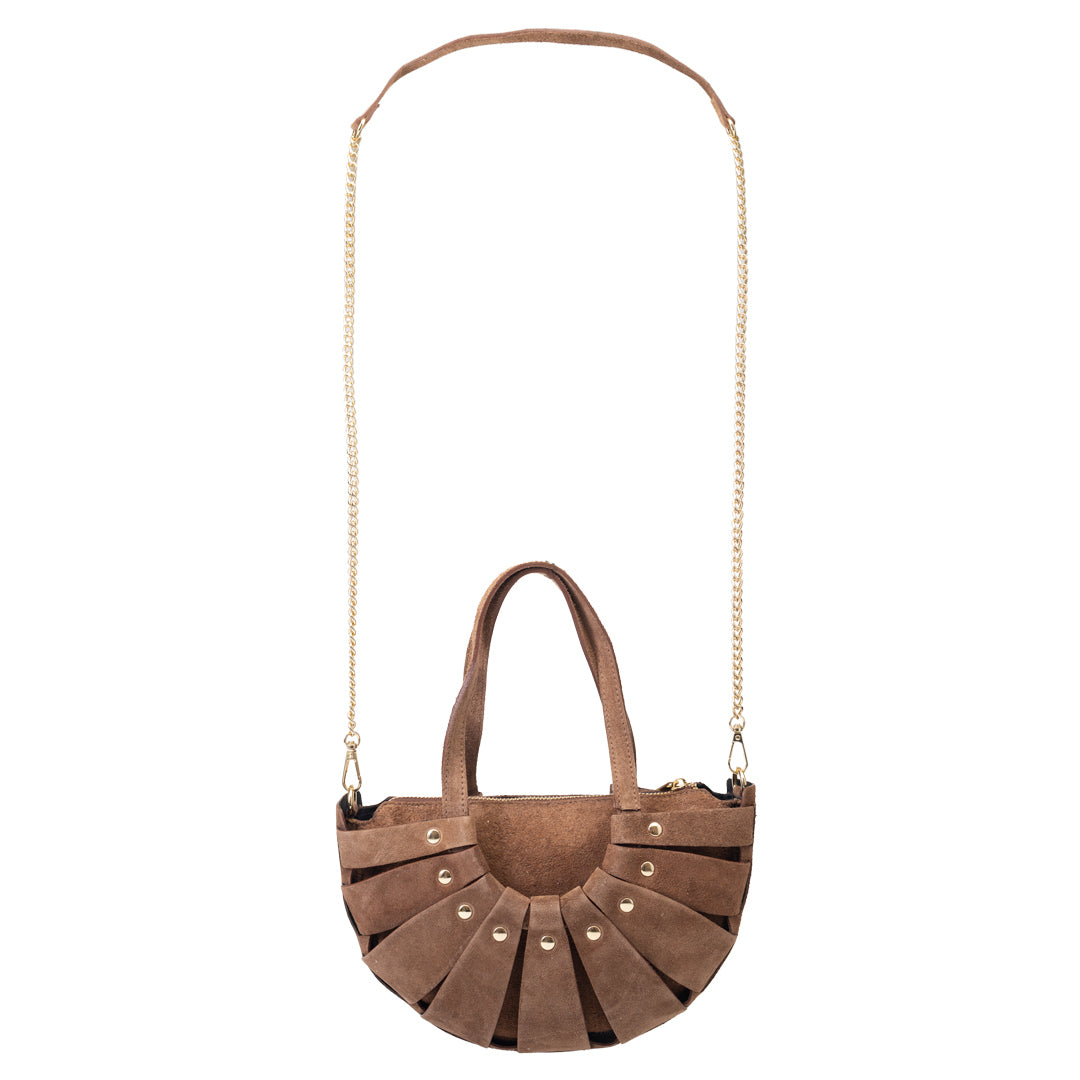 Braune Damenhandtasche aus echtem Leder Ruth