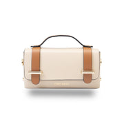 Damenhandtasche aus braun-beigem Naturleder Natalia