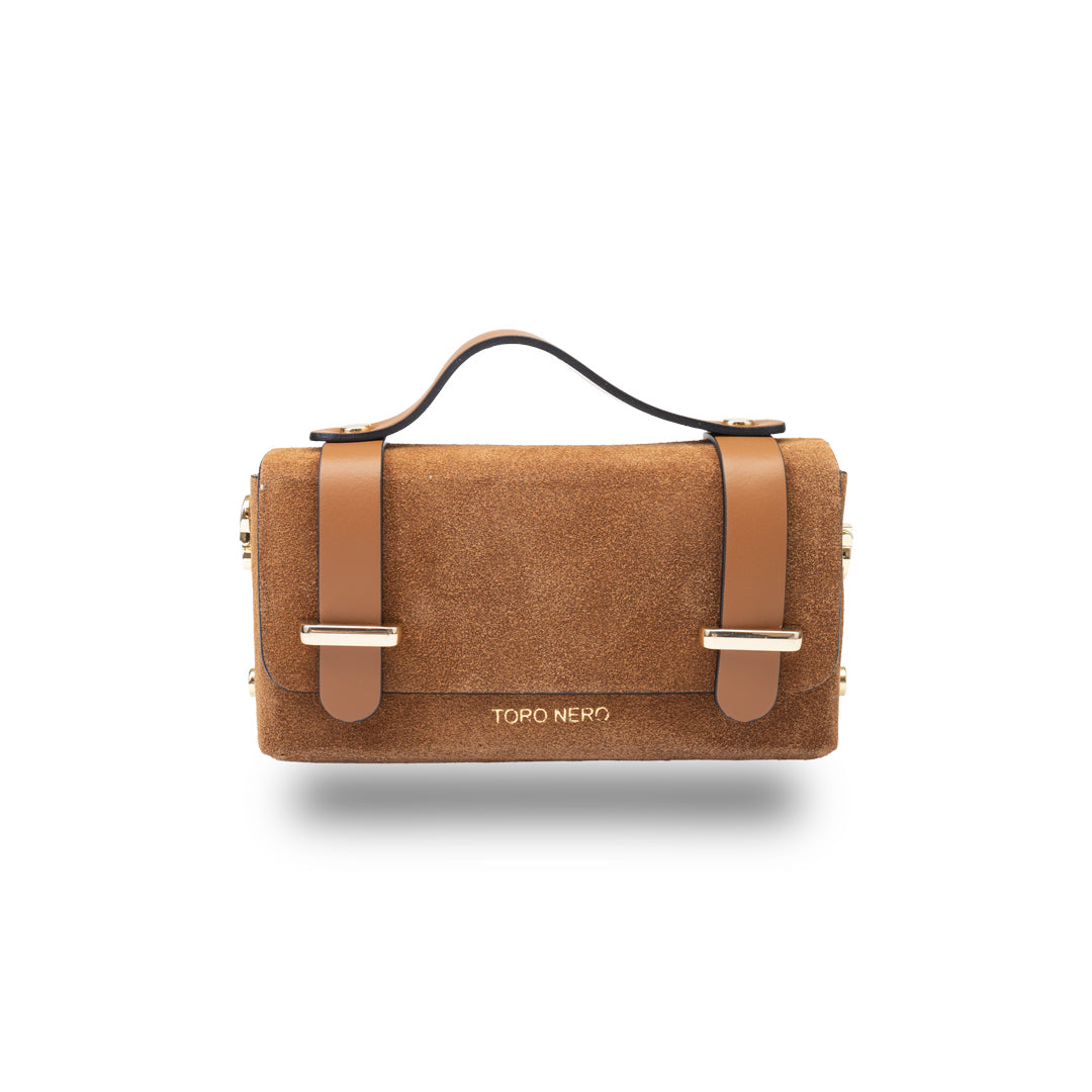 Bolso de piel natural marrón ante Natalia para mujer