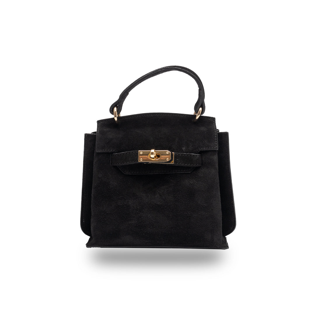 Damenhandtasche aus echtem Leder, schwarz Renata