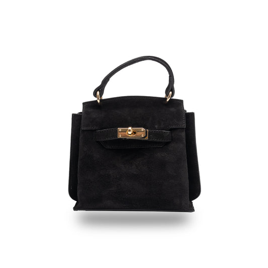Borsa da donna in vera pelle nera Renata