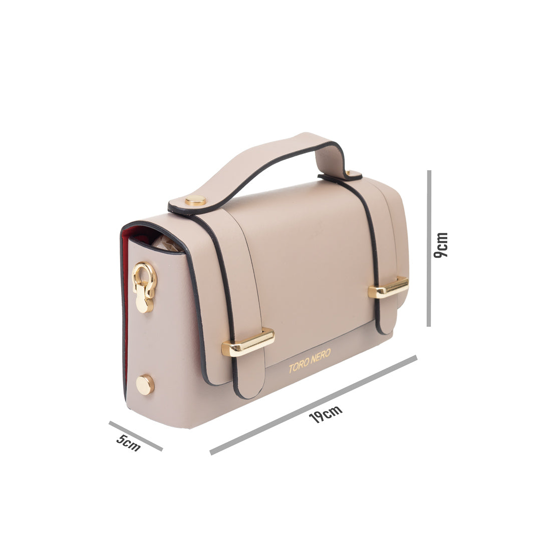 Bolso de piel auténtica rosa palo Natalia para mujer