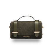 Damenhandtasche aus echtem Militärgrün-Wildleder Natalia