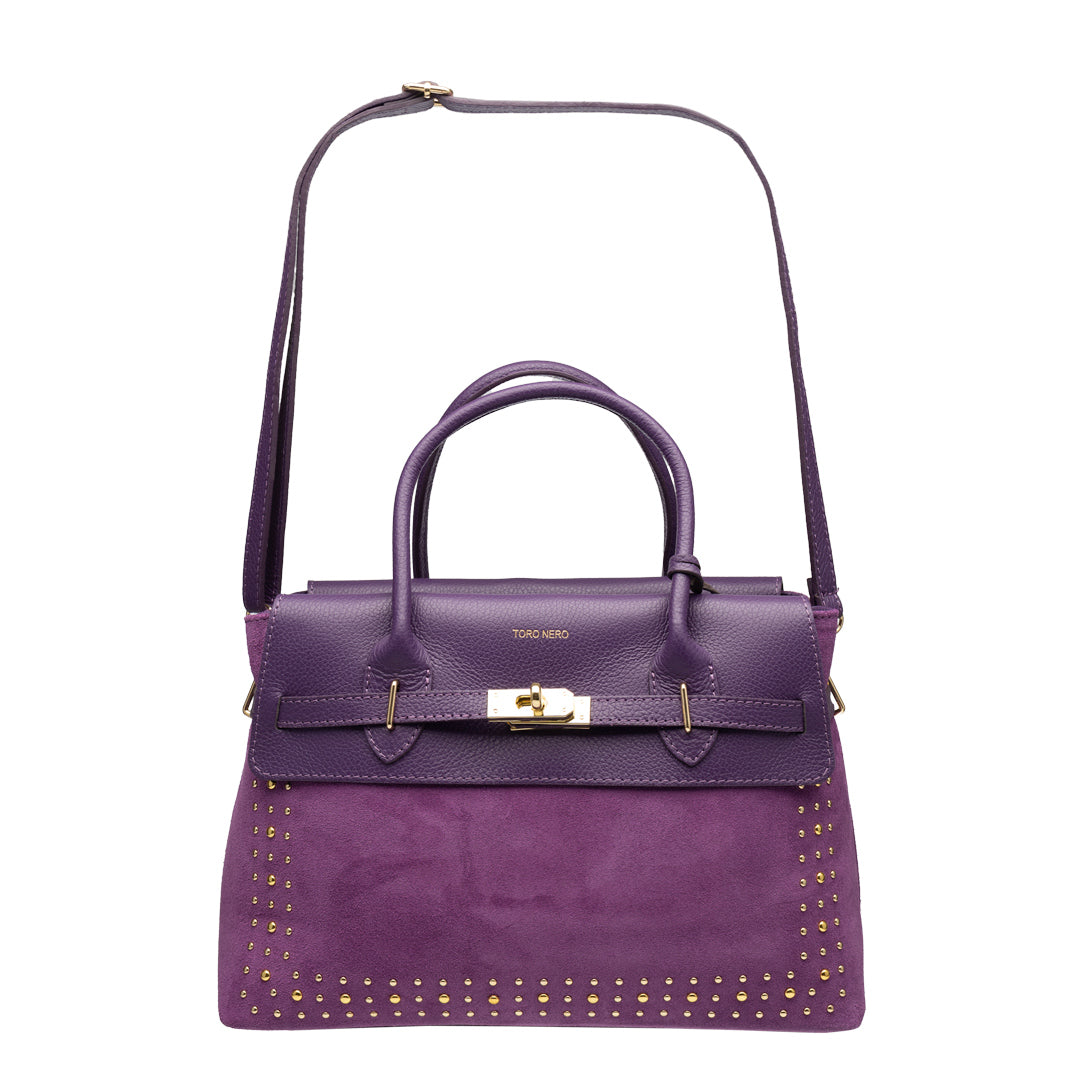 Geantă damă din piele naturala violet Mira