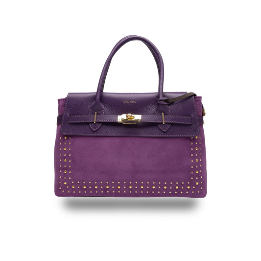 Geantă damă din piele naturala violet Mira