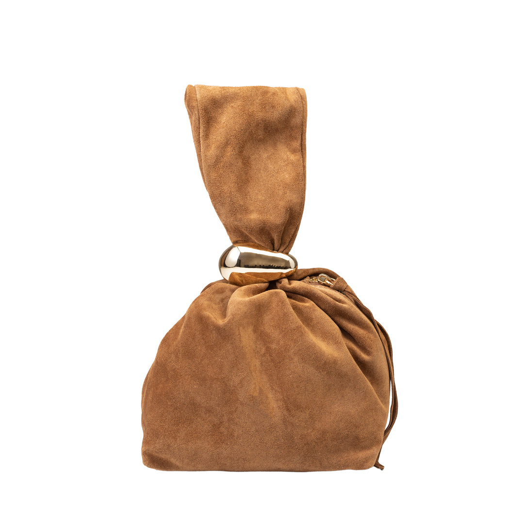 Damenhandtasche aus echtem Wildleder, braun Eliza