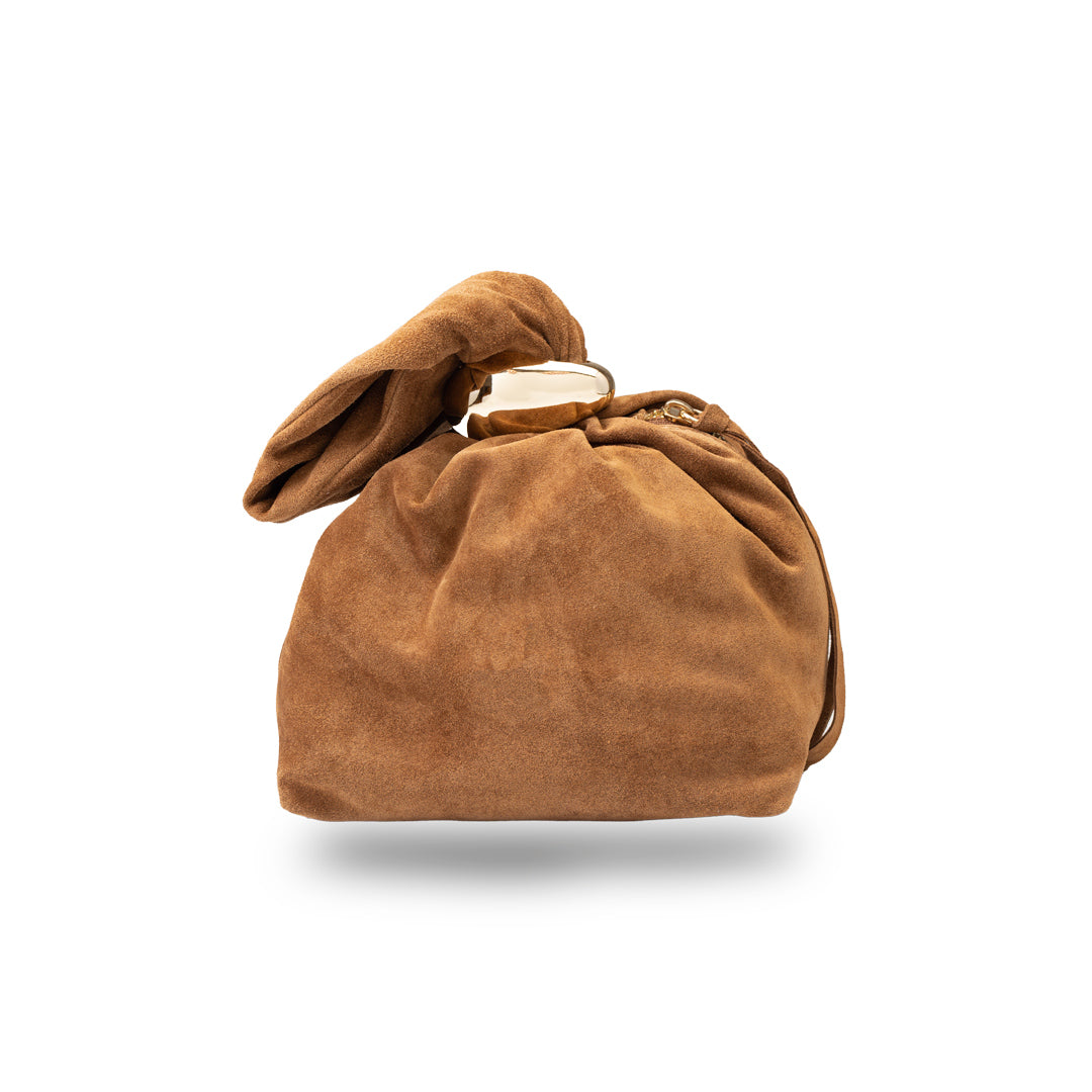 Damenhandtasche aus echtem Wildleder, braun Eliza