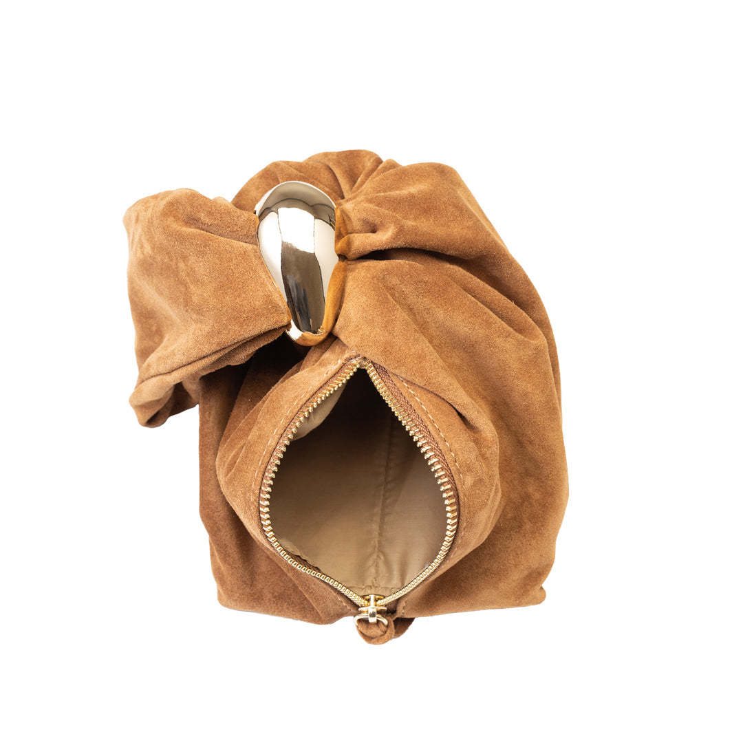 Damenhandtasche aus echtem Wildleder, braun Eliza