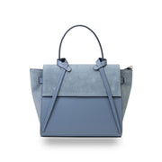 Bolso de mujer de piel de ante natural azul claro Erika