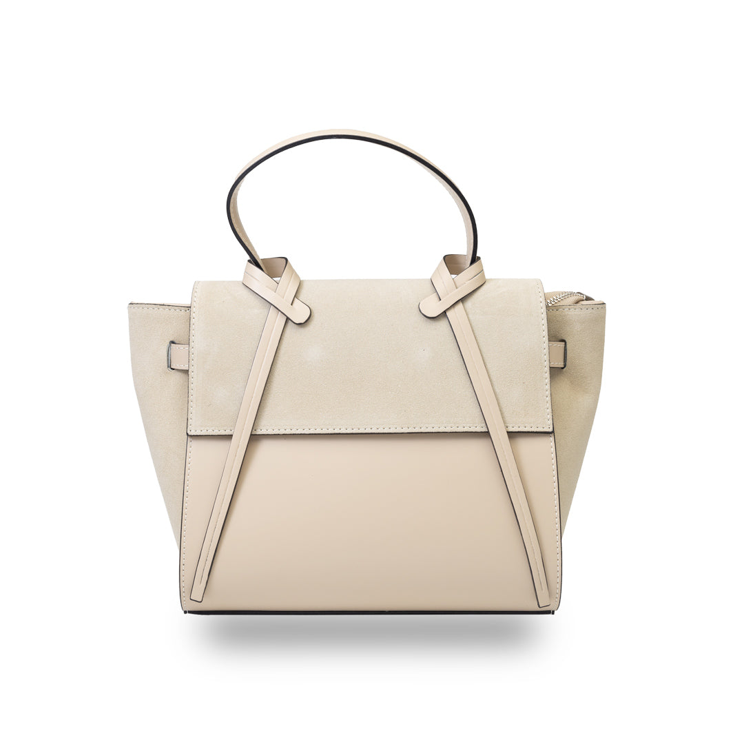 Damenhandtasche aus beigem Wildleder Erika