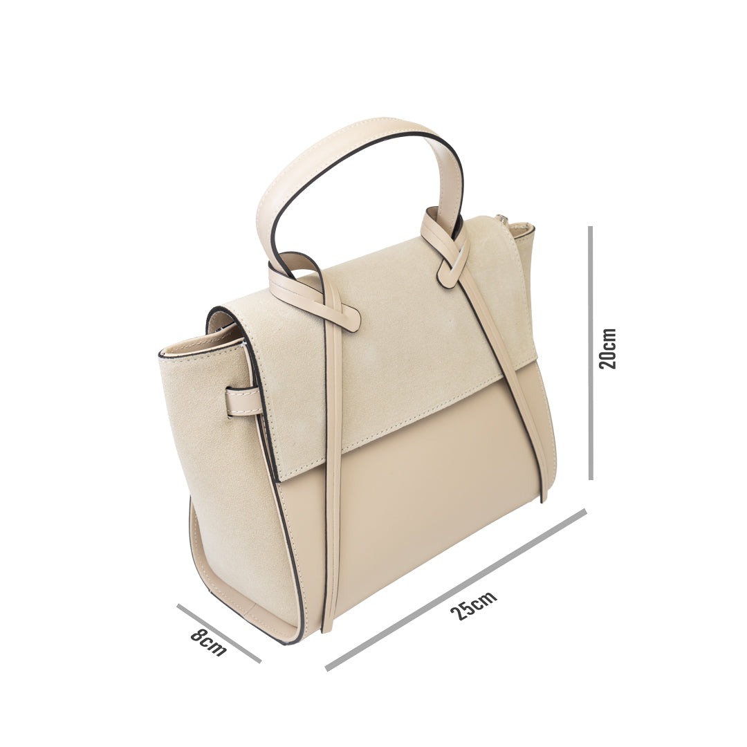 Damenhandtasche aus beigem Wildleder Erika