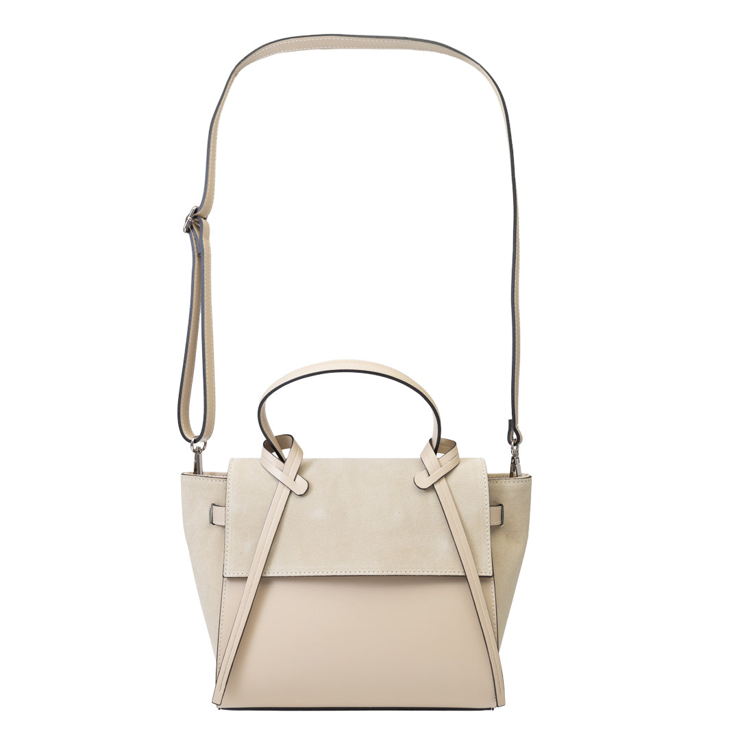 Damenhandtasche aus beigem Wildleder Erika