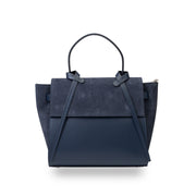Bolso de mujer de piel de ante natural azul marino Erika