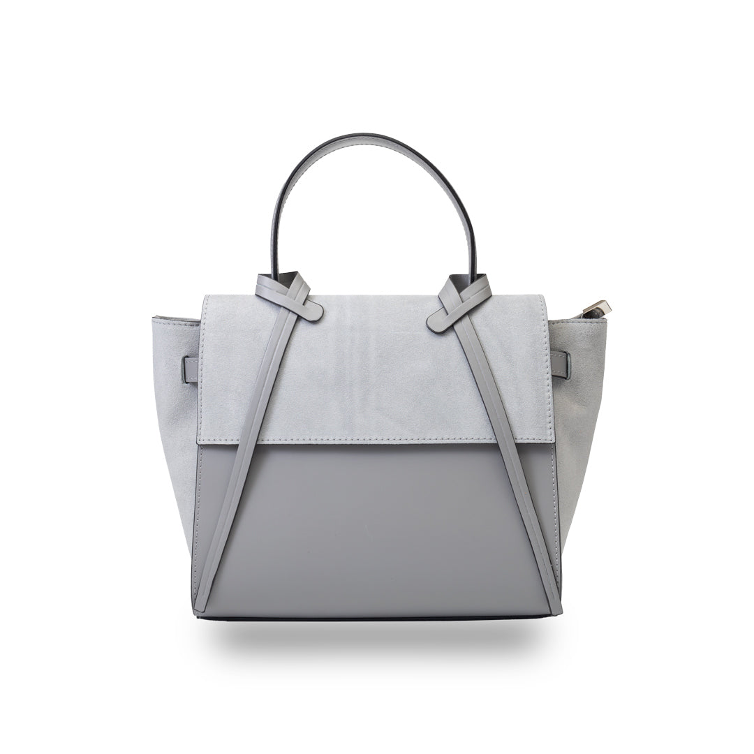 Bolso de mujer de piel de ante natural gris Erika