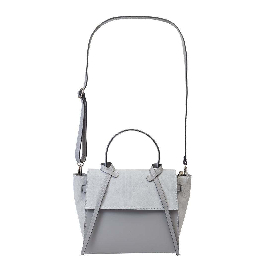 Bolso de mujer de piel de ante natural gris Erika