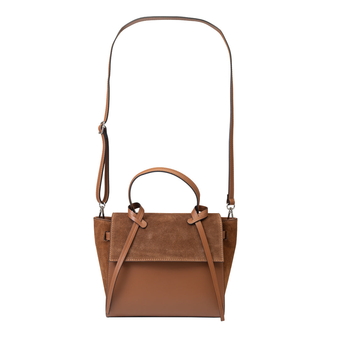 Bolso de mujer de piel de ante natural marrón Erika