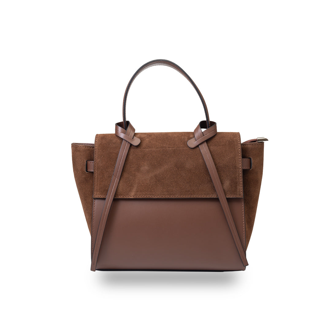 Women's bag made of natural suede dark brown Erika