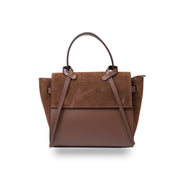 Women's bag made of natural suede dark brown Erika