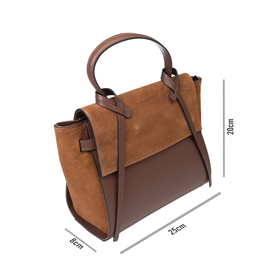 Damenhandtasche aus braunem Echtleder Erika