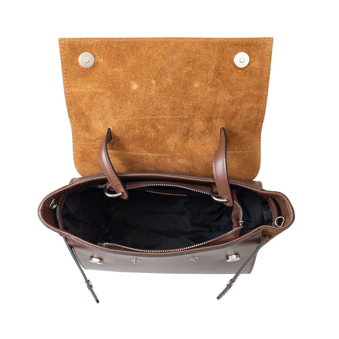 Damenhandtasche aus braunem Echtleder Erika