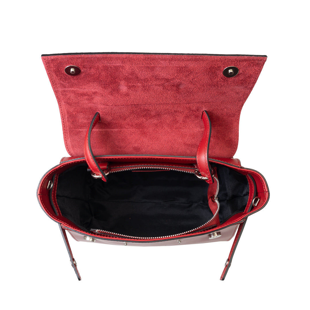 Bolso de mujer de ante natural rojo Erika
