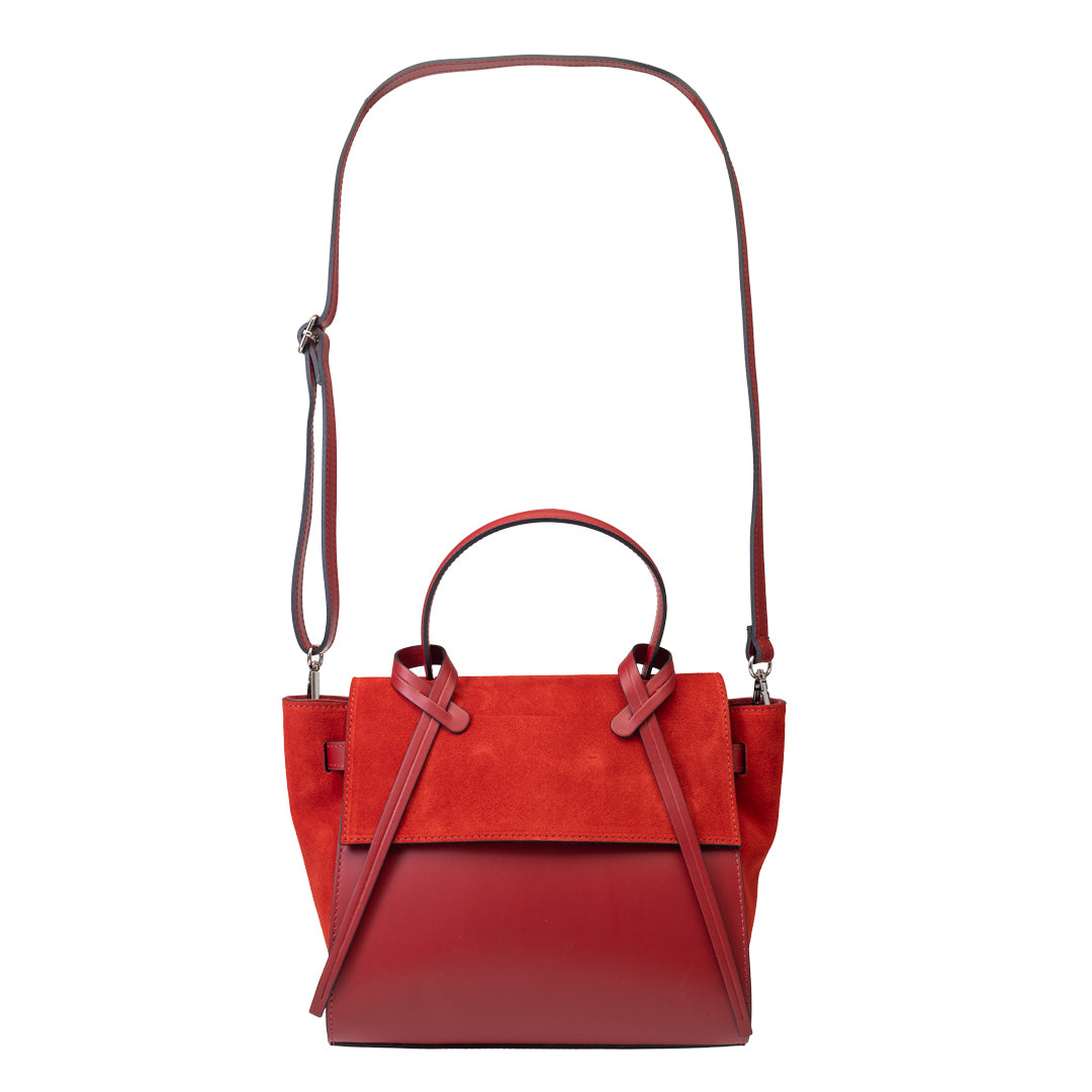 Bolso de mujer de ante natural rojo Erika