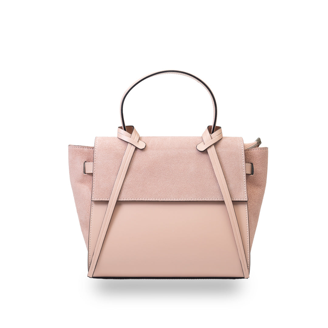 Bolso de mujer de piel de ante natural rosa Erika