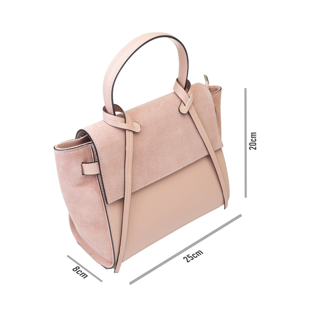Bolso de mujer de piel de ante natural rosa Erika
