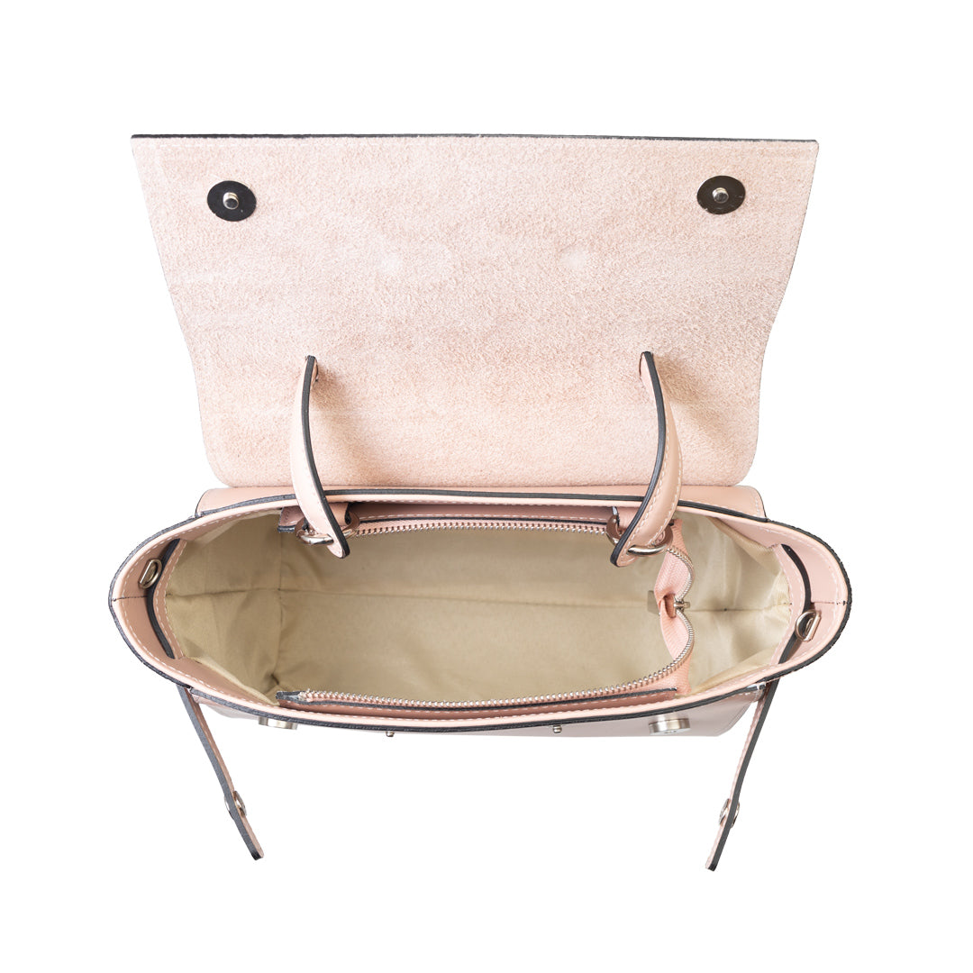 Bolso de mujer de piel de ante natural rosa Erika