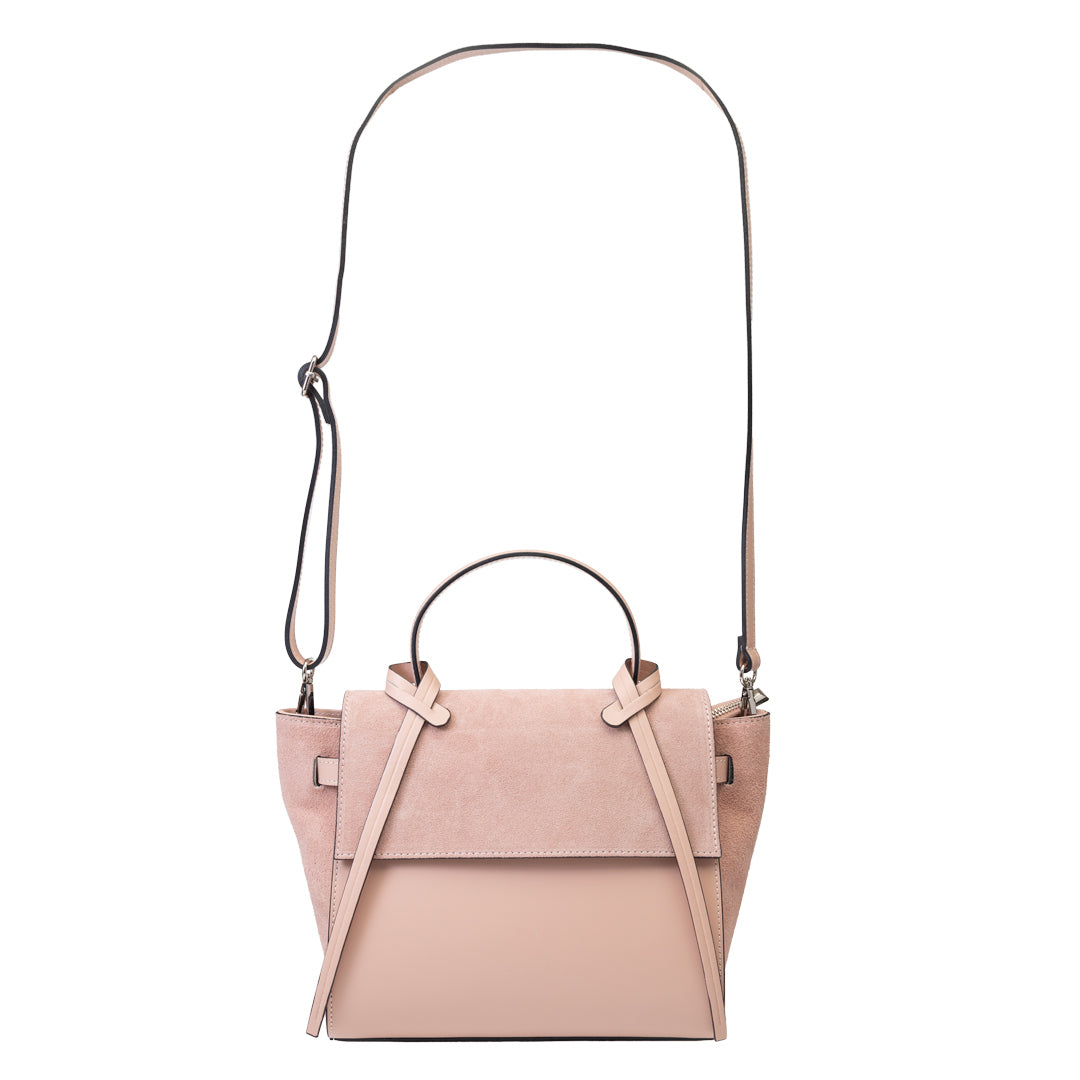 Bolso de mujer de piel de ante natural rosa Erika