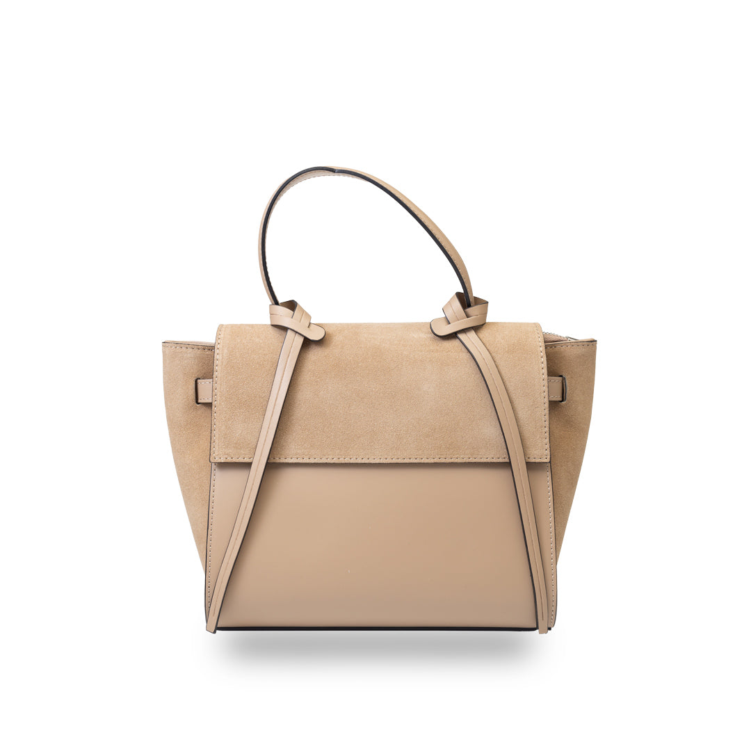 Bolso de mujer de piel de ante natural color topo Erika