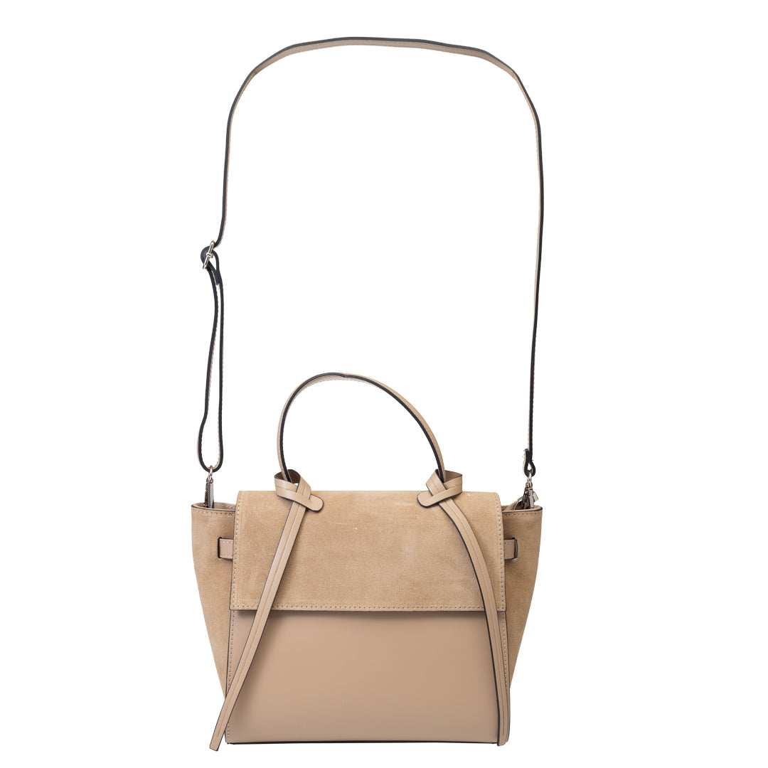 Bolso de mujer de piel de ante natural color topo Erika