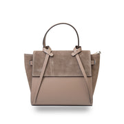 Bolso de mujer de ante natural Erika color topo oscuro