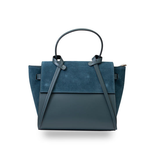 Bolso de mujer de ante natural verde petróleo Erika