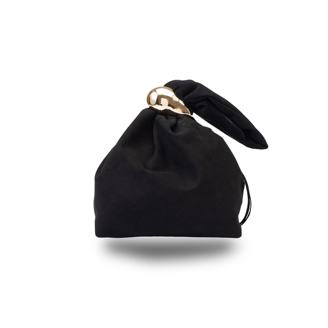 Bolso de mujer de ante natural, negro Eliza