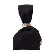 Bolso de mujer de ante natural, negro Eliza