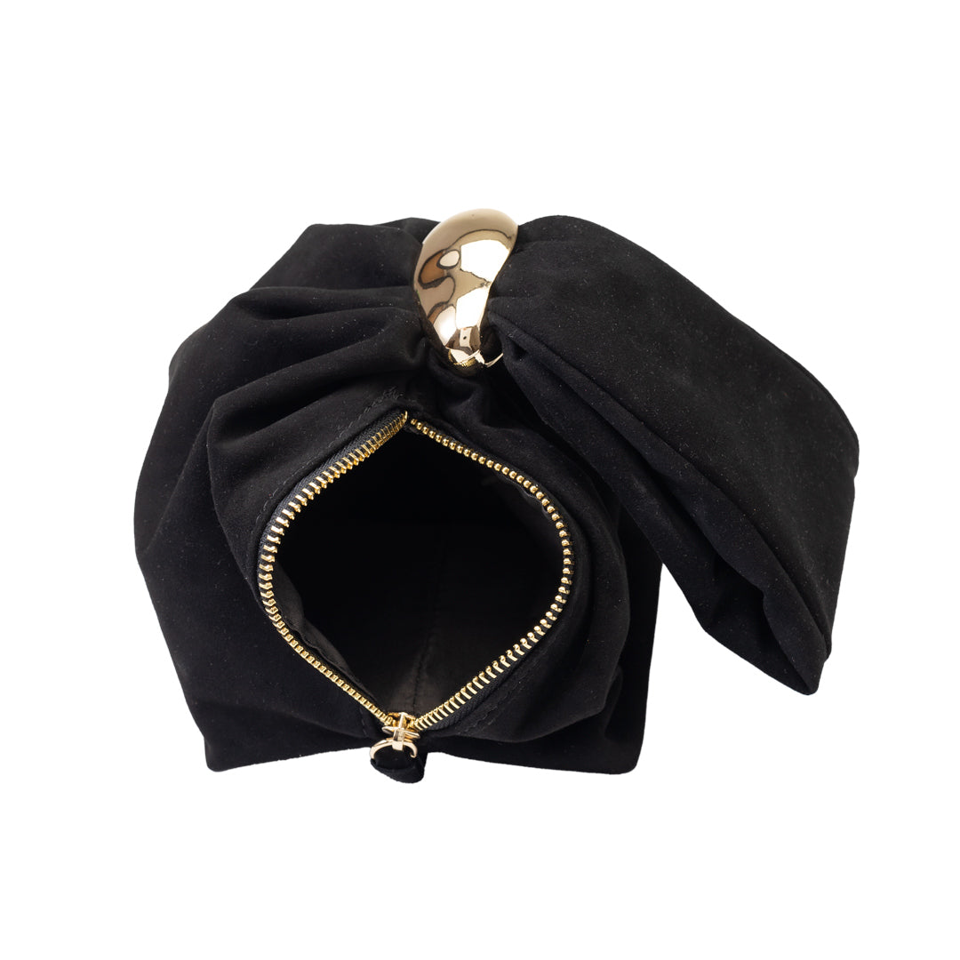 Bolso de mujer de ante natural, negro Eliza
