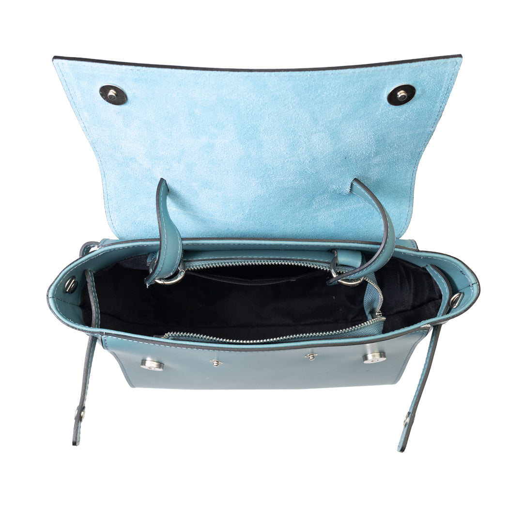 Bolso de mujer de piel natural azul Erika