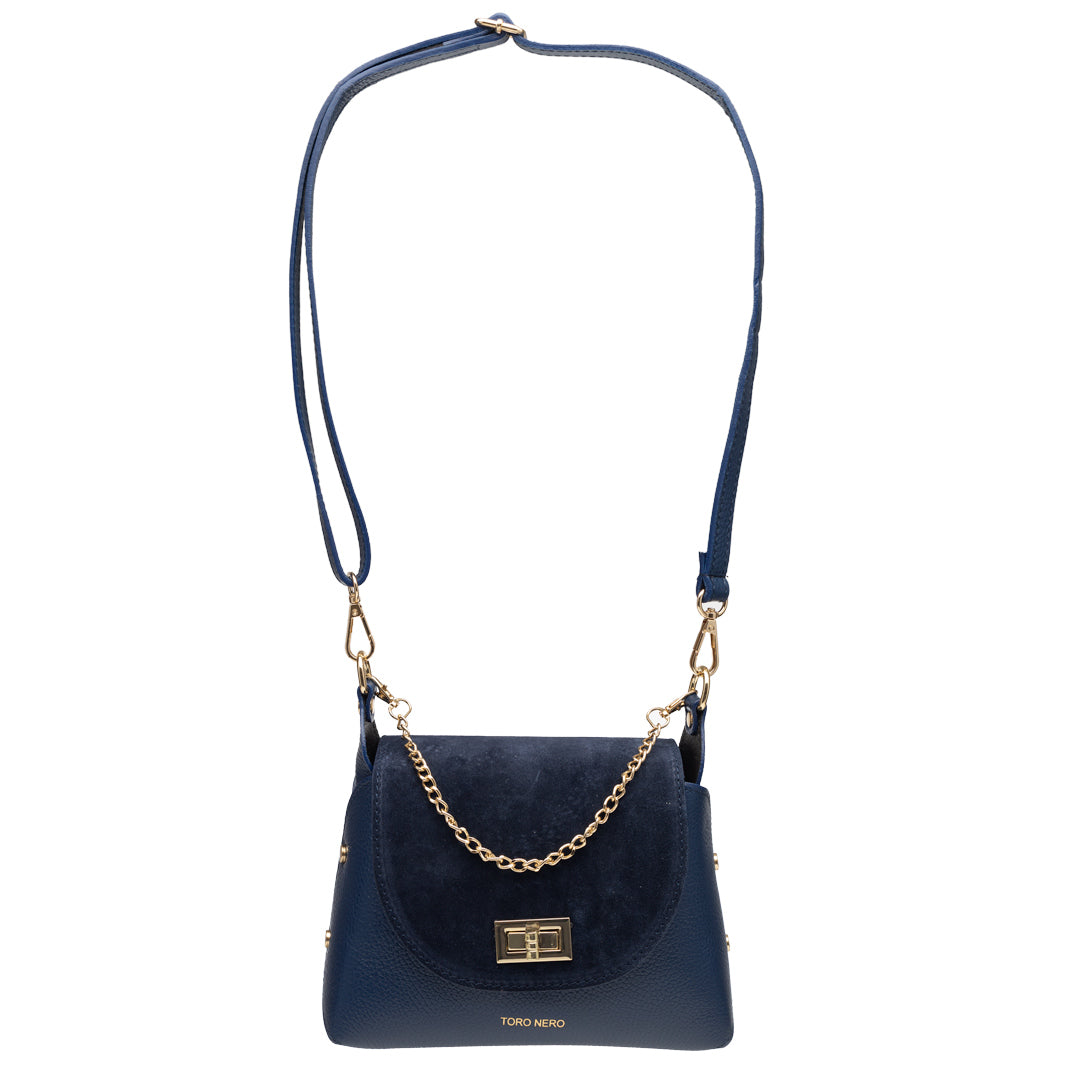 Bolso de mujer de ante natural, azul Raisa